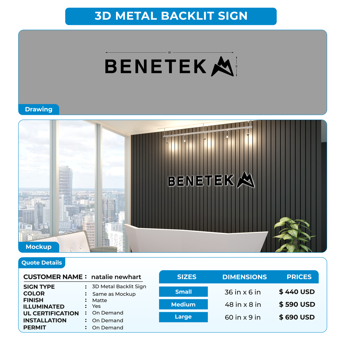 Business signage for natalie newhart