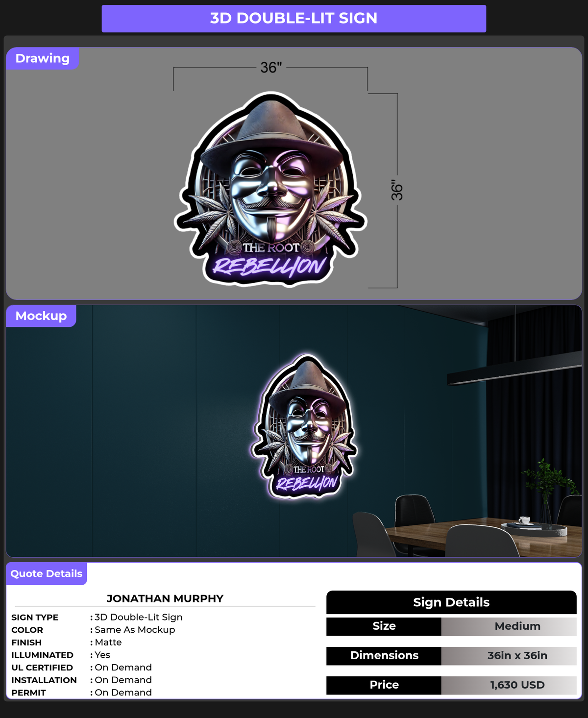 CUSTOM MOCKUP SIGN FOR Jonathan Murphy