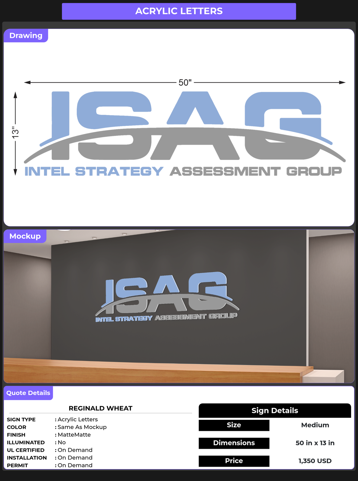 CUSTOM MOCKUP SIGN FOR Reginald Wheat