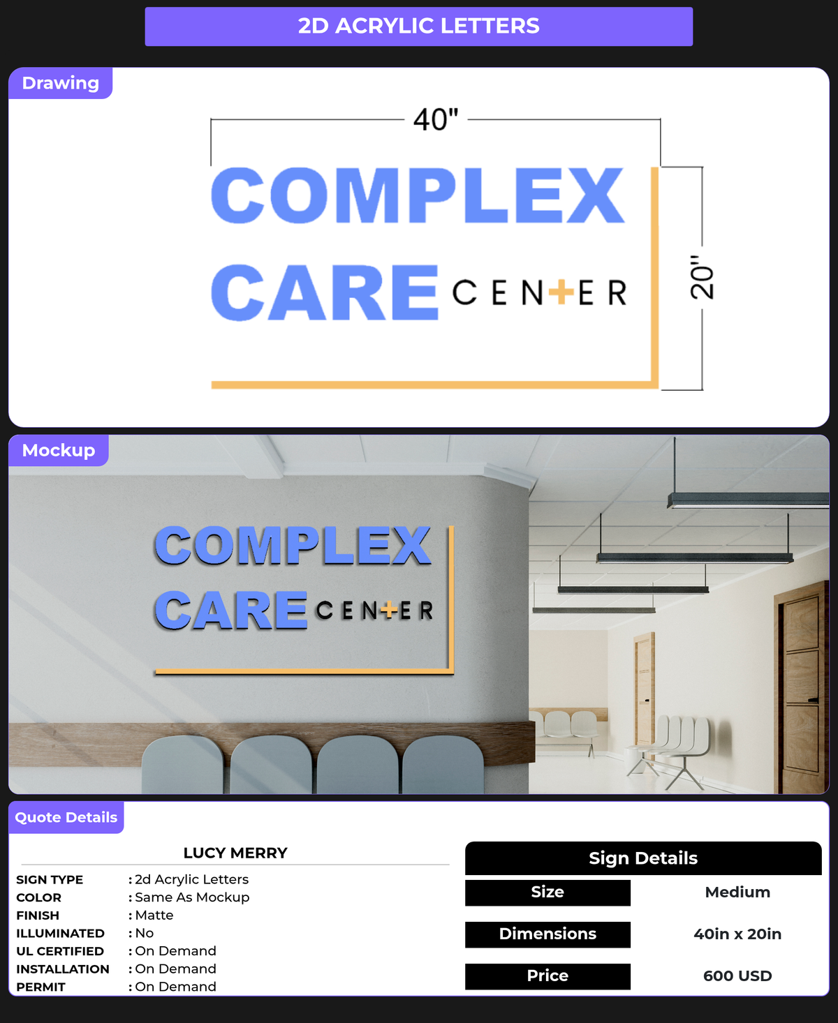 CUSTOM MOCKUP SIGN FOR Lucy Merry