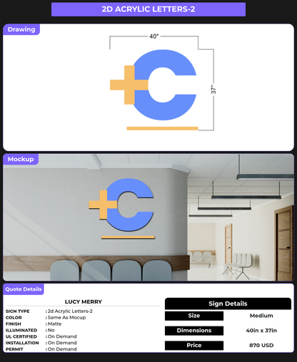 CUSTOM MOCKUP SIGN FOR Lucy Merry