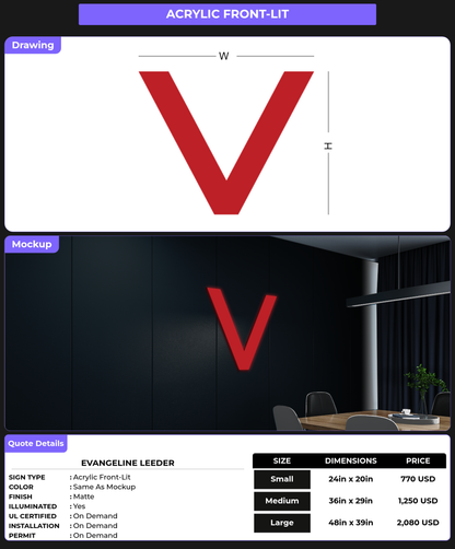 CUSTOM MOCKUP SIGN FOR evangeline leeder