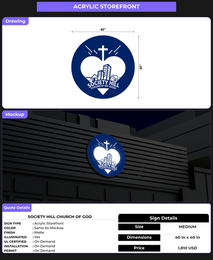 CUSTOM MOCKUP SIGN FOR Society Hill Church of God