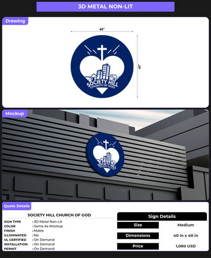 CUSTOM MOCKUP SIGN FOR Society Hill Church of God