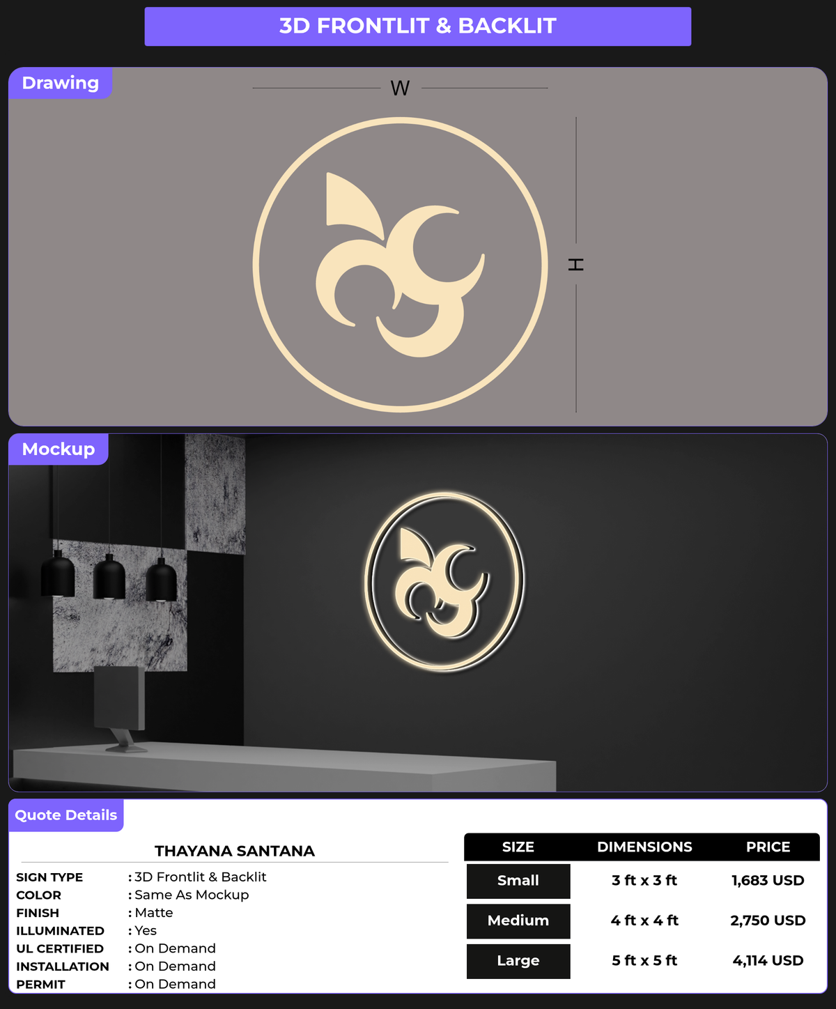 CUSTOM MOCKUP SIGN FOR Thayana Santana