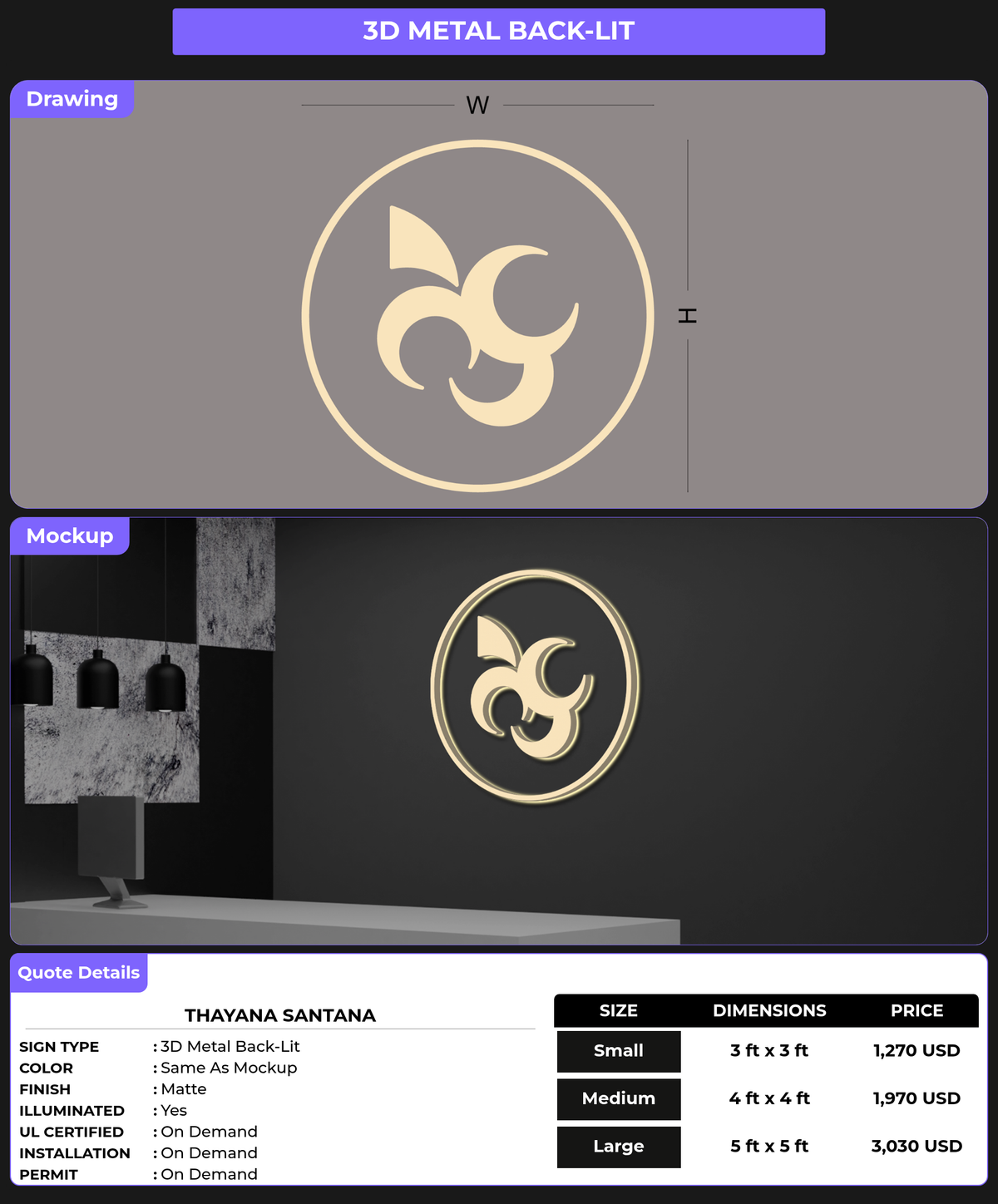 CUSTOM MOCKUP SIGN FOR Thayana Santana