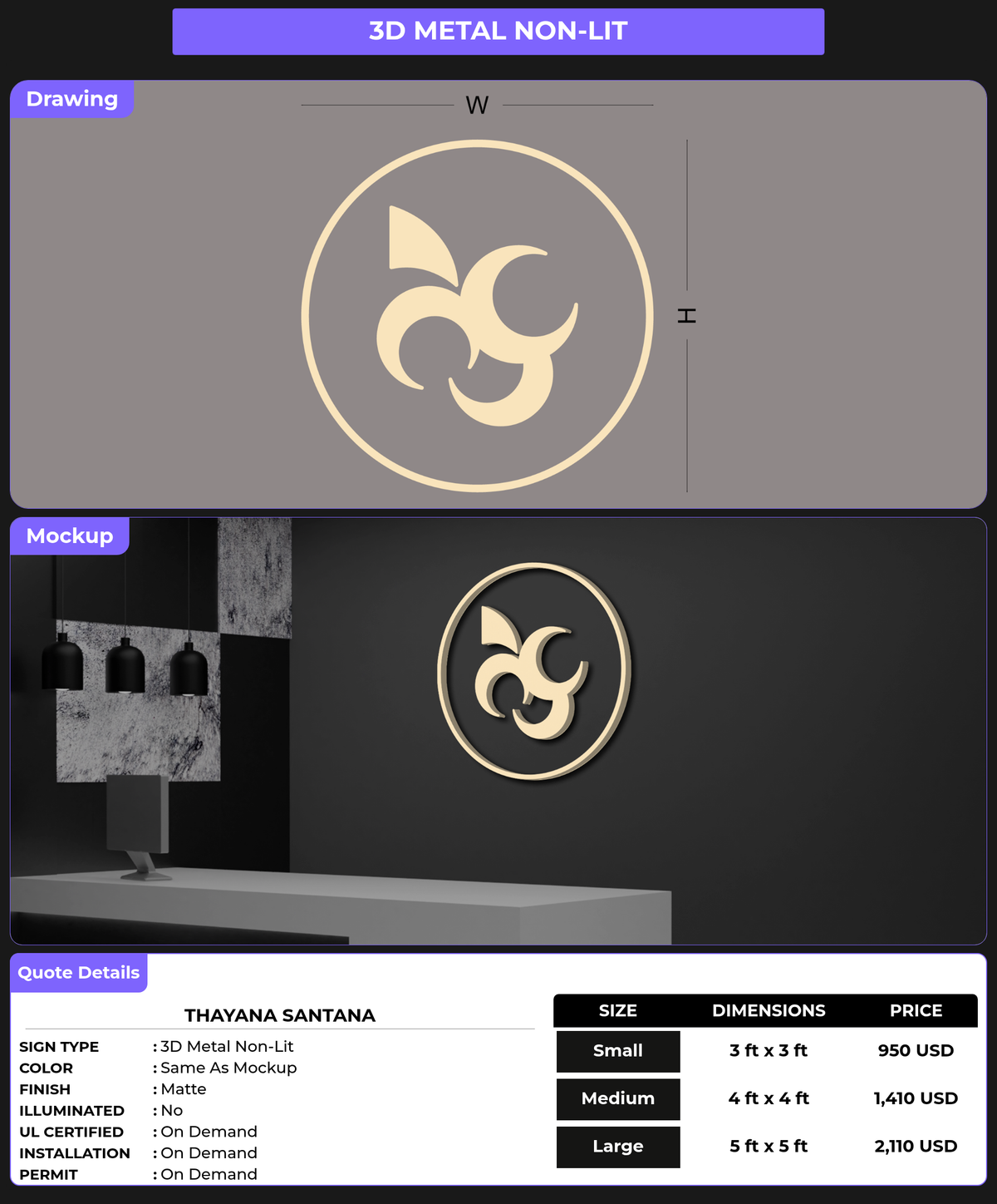 CUSTOM MOCKUP SIGN FOR Thayana Santana