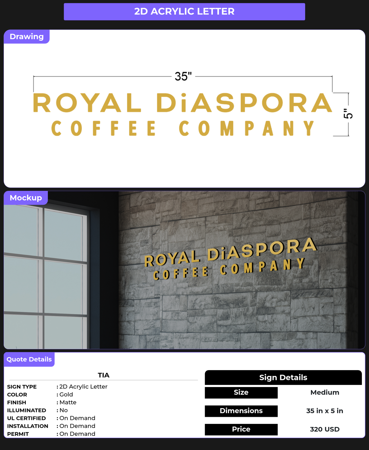 CUSTOM MOCKUP SIGN FOR Tia