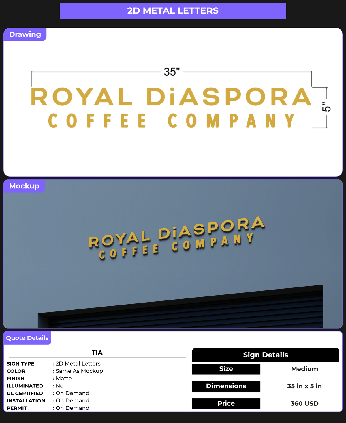 CUSTOM MOCKUP SIGN FOR Tia