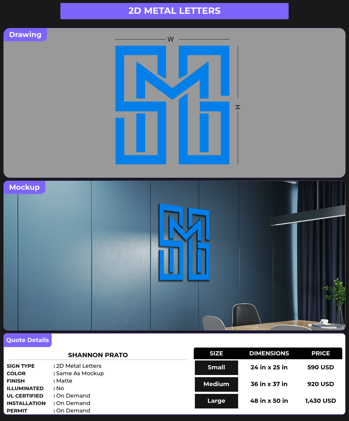 CUSTOM MOCKUP SIGN FOR Shannon prato