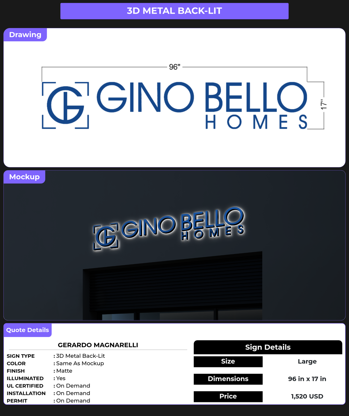 CUSTOM MOCKUP SIGN FOR gerardo magnarelli