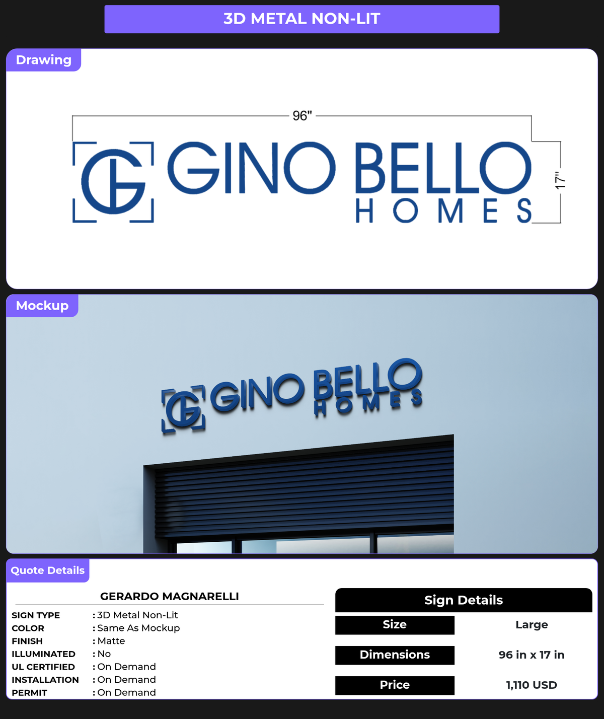 CUSTOM MOCKUP SIGN FOR gerardo magnarelli