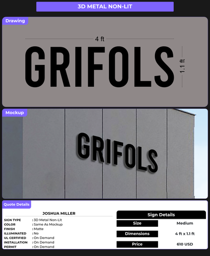 CUSTOM MOCKUP SIGN FOR Joshua miller