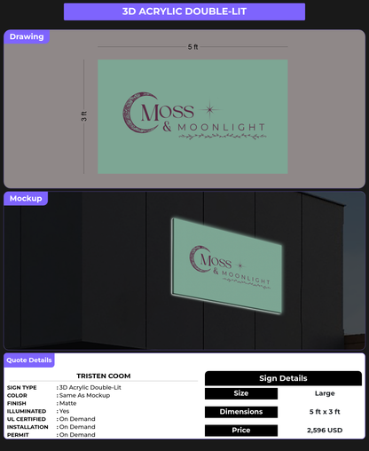 CUSTOM MOCKUP SIGN FOR Tristen coom