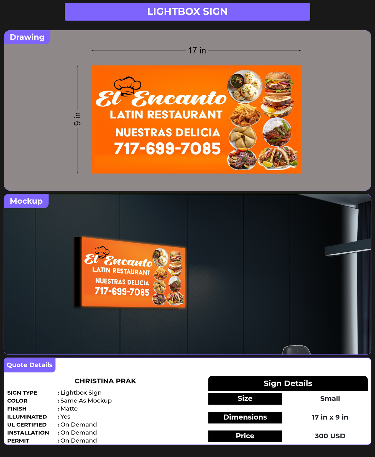 CUSTOM MOCKUP SIGN FOR Christina Prak