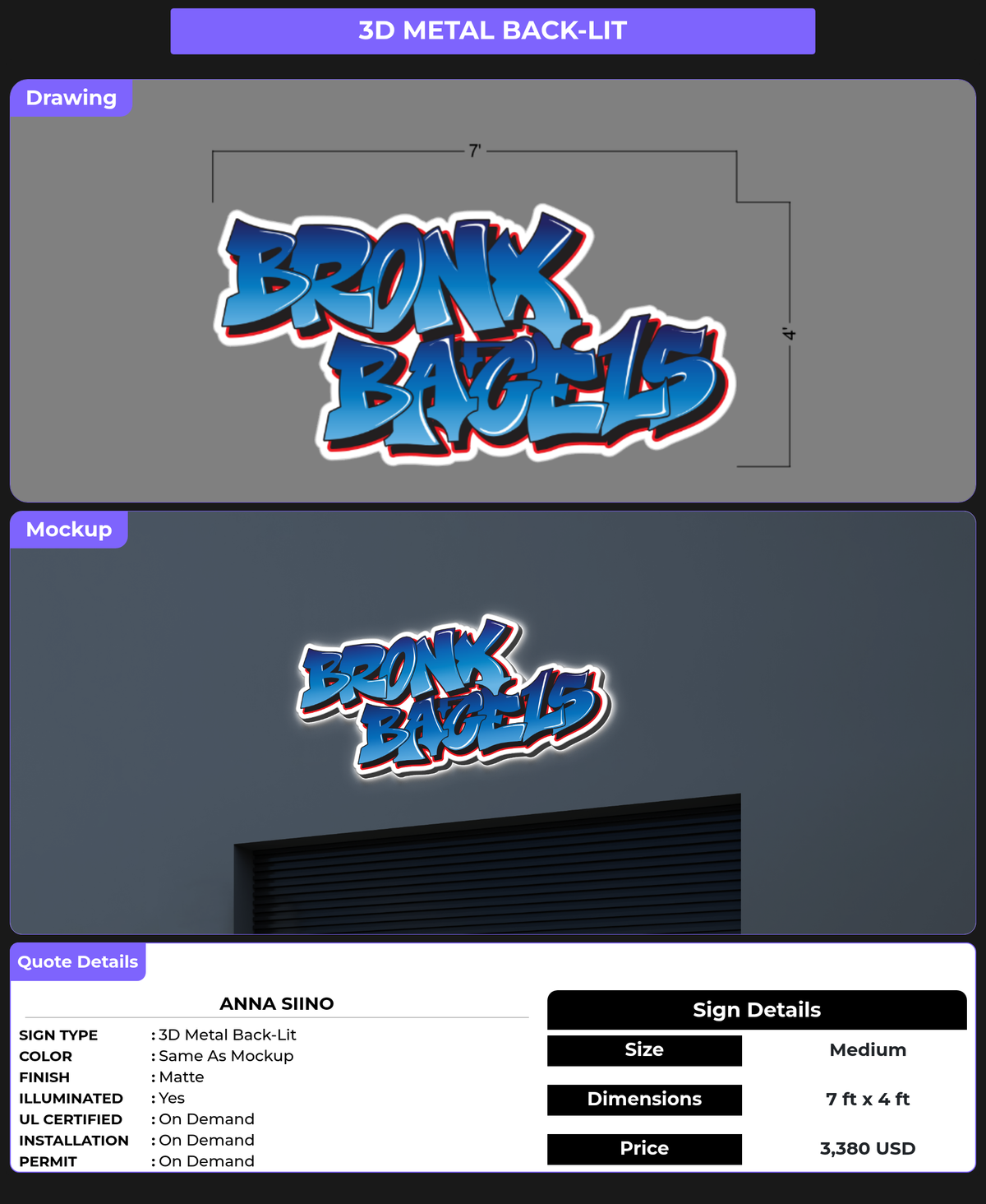 CUSTOM MOCKUP SIGN FOR Anna Siino