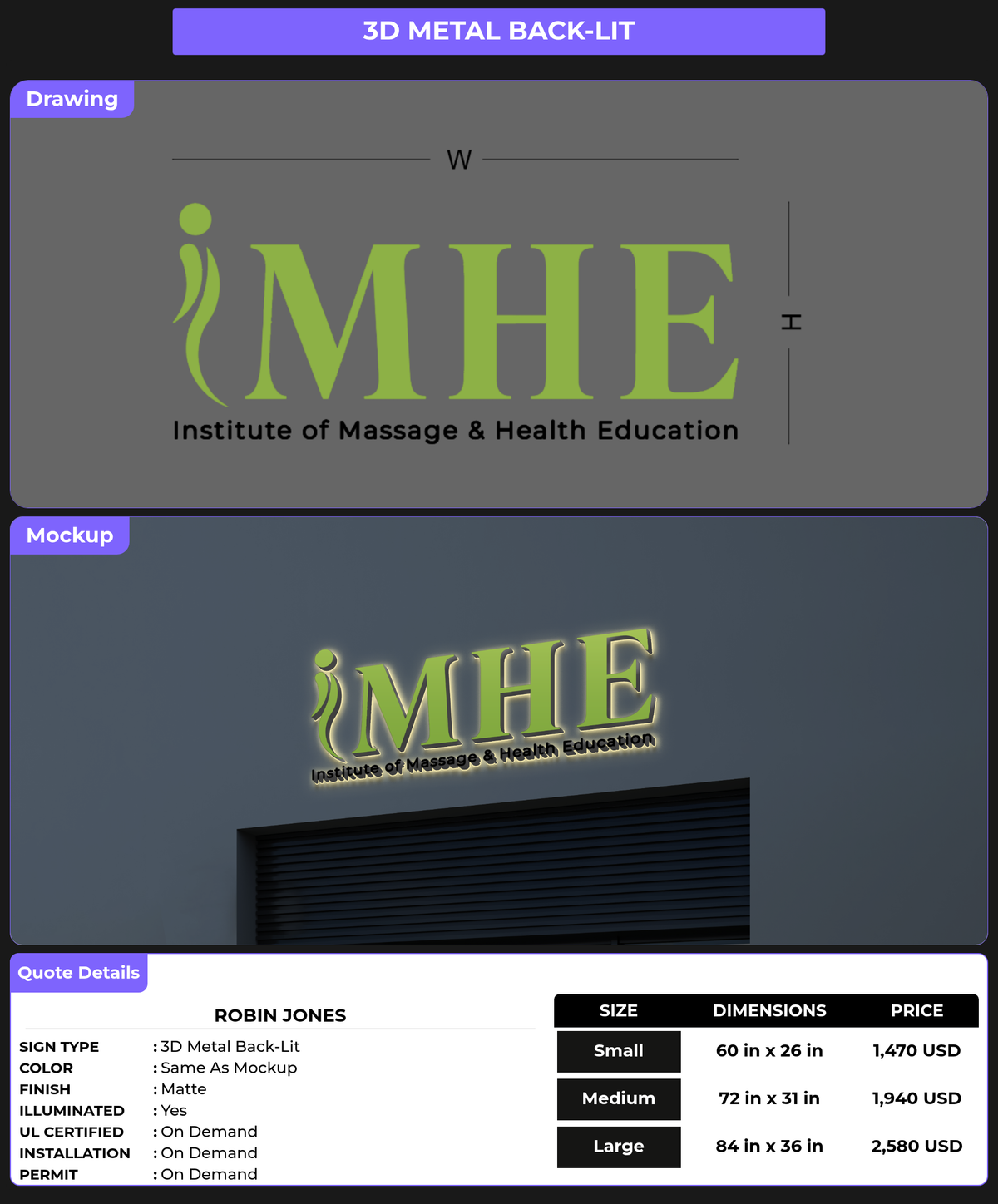 CUSTOM MOCKUP SIGN FOR Robin Jones