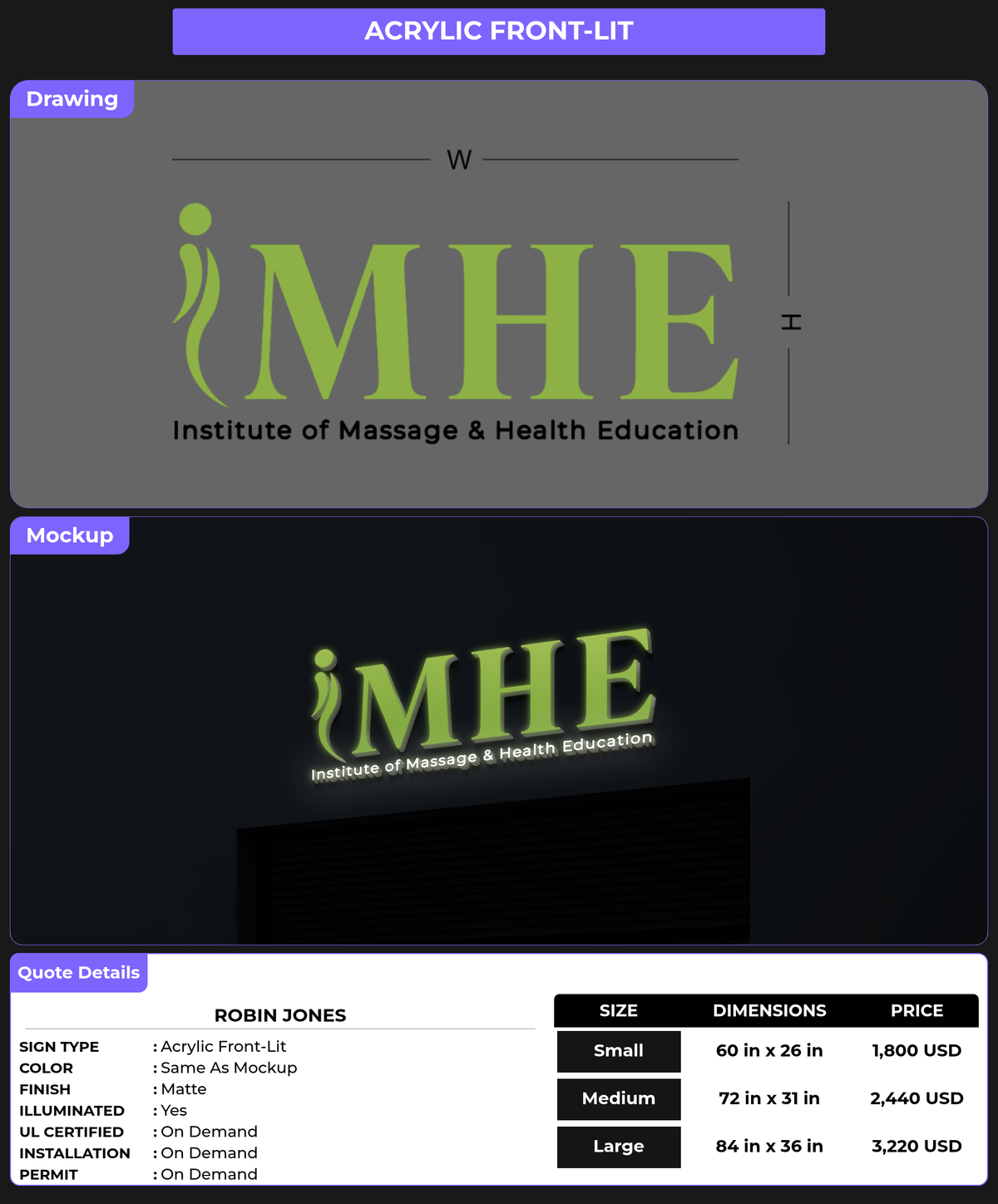CUSTOM MOCKUP SIGN FOR Robin Jones