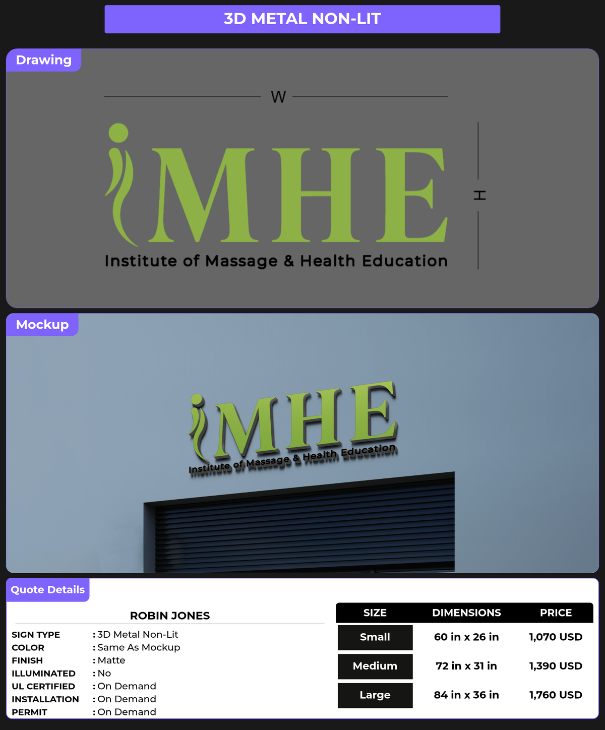 CUSTOM MOCKUP SIGN FOR Robin Jones