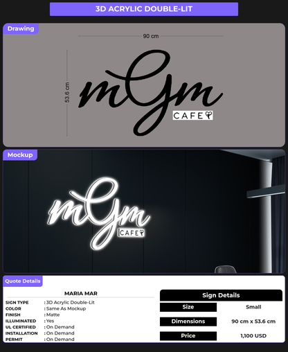 CUSTOM MOCKUP SIGN FOR Maria Mar