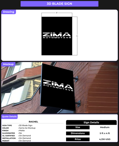 CUSTOM MOCKUP SIGN FOR Rachel