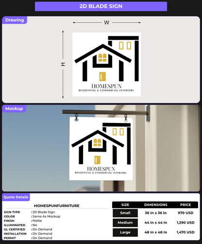 CUSTOM MOCKUP SIGN FOR homespunfurniture