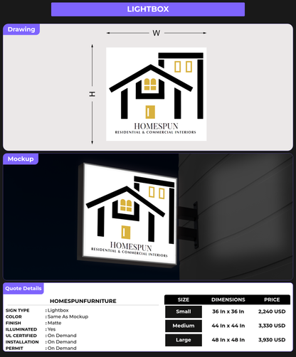 CUSTOM MOCKUP SIGN FOR homespunfurniture
