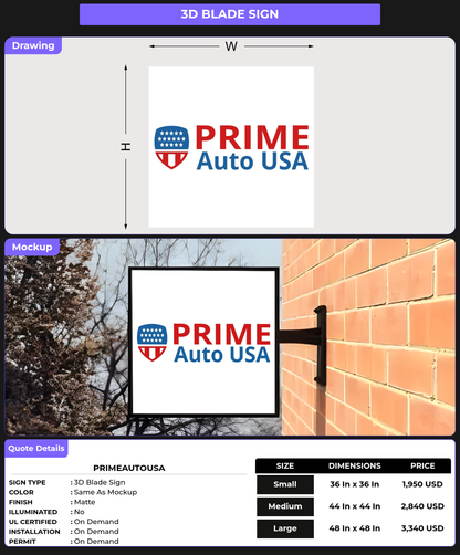 CUSTOM MOCKUP SIGN FOR primeautousa