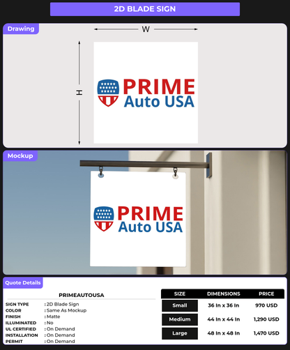 CUSTOM MOCKUP SIGN FOR primeautousa