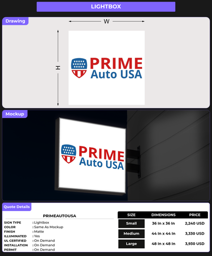 CUSTOM MOCKUP SIGN FOR primeautousa