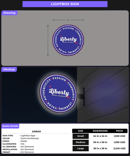 CUSTOM MOCKUP SIGN FOR Sarah