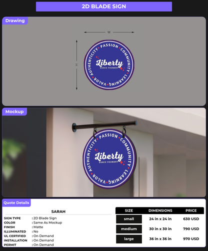 CUSTOM MOCKUP SIGN FOR Sarah
