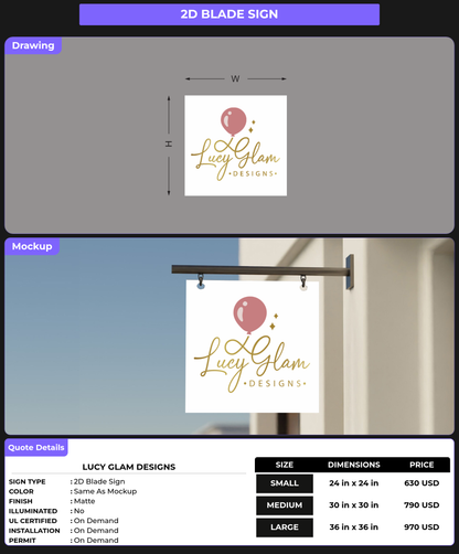 CUSTOM MOCKUP SIGN FOR Lucy Glam Designs
