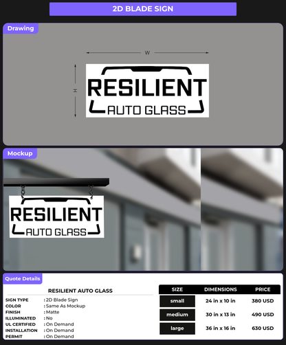 CUSTOM MOCKUP SIGN FOR Resilient Auto Glass