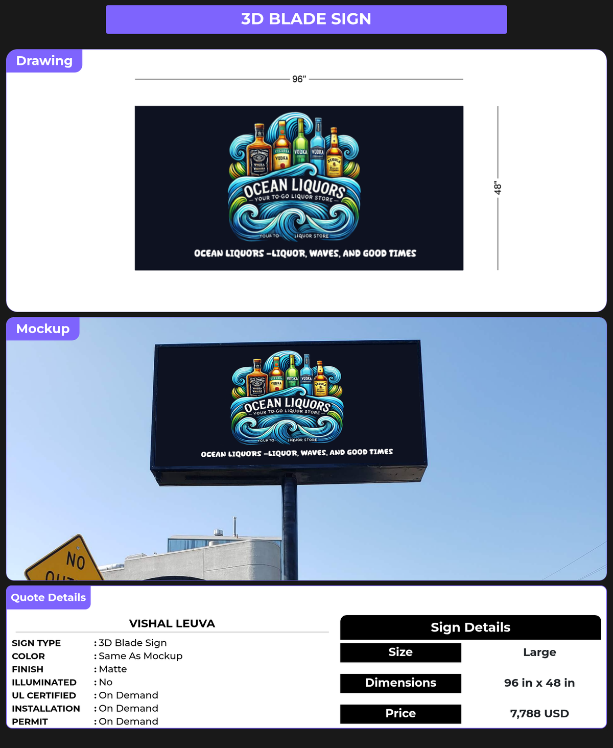 CUSTOM MOCKUP SIGN FOR Vishal Leuva