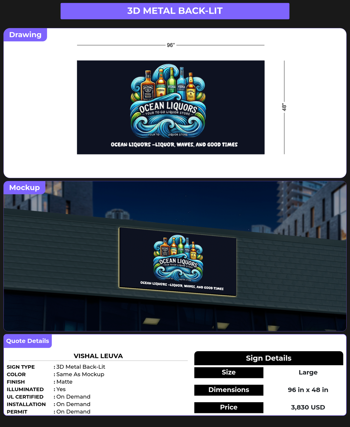 CUSTOM MOCKUP SIGN FOR Vishal Leuva