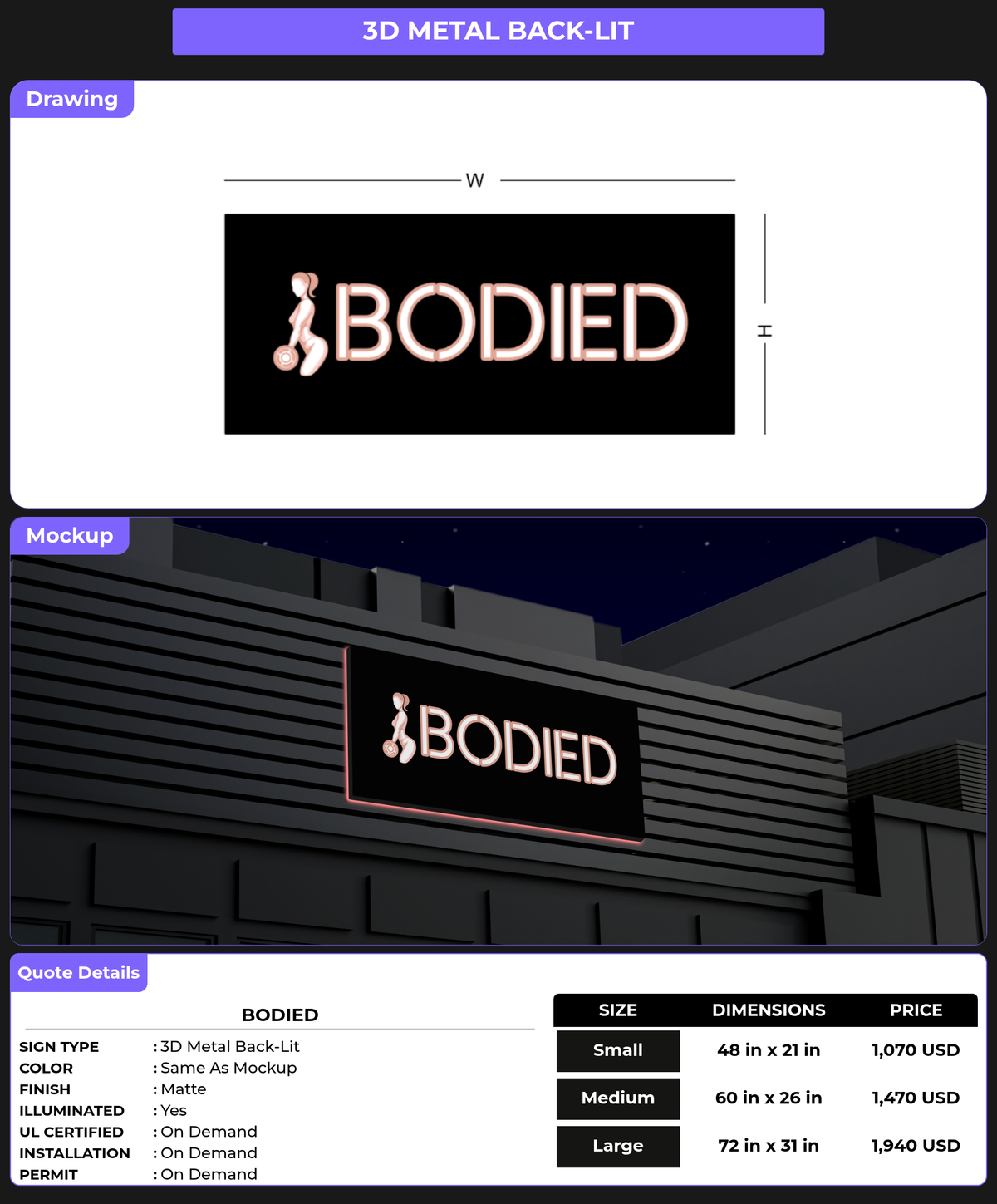 CUSTOM MOCKUP SIGN FOR bodied