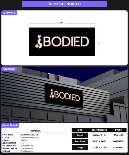 CUSTOM MOCKUP SIGN FOR bodied