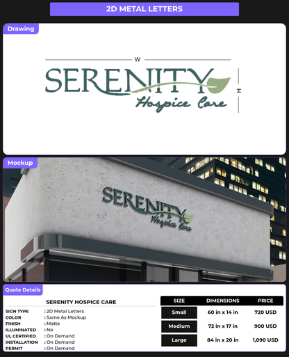 CUSTOM MOCKUP SIGN FOR Serenity Hospice Care