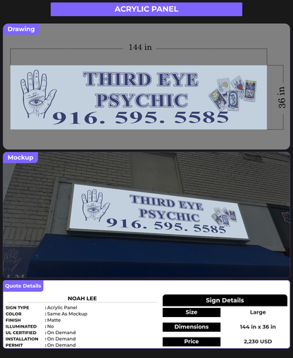 CUSTOM MOCKUP SIGN FOR Noah Lee