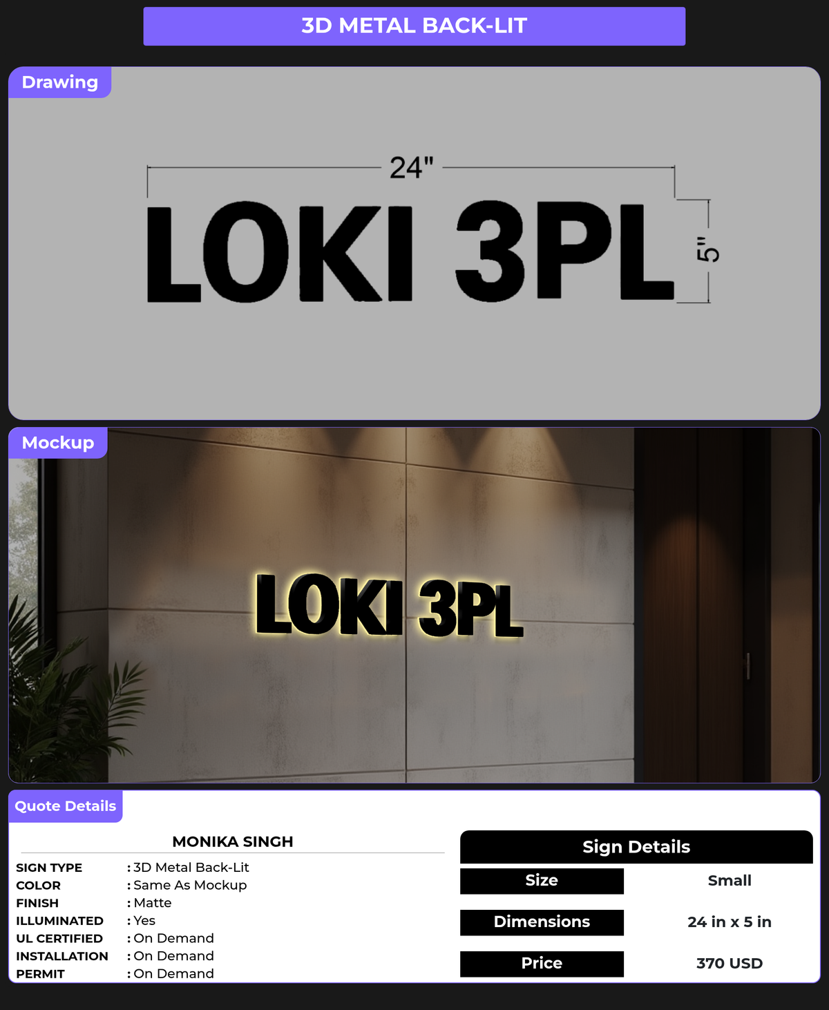 CUSTOM MOCKUP SIGN FOR Monika Singh
