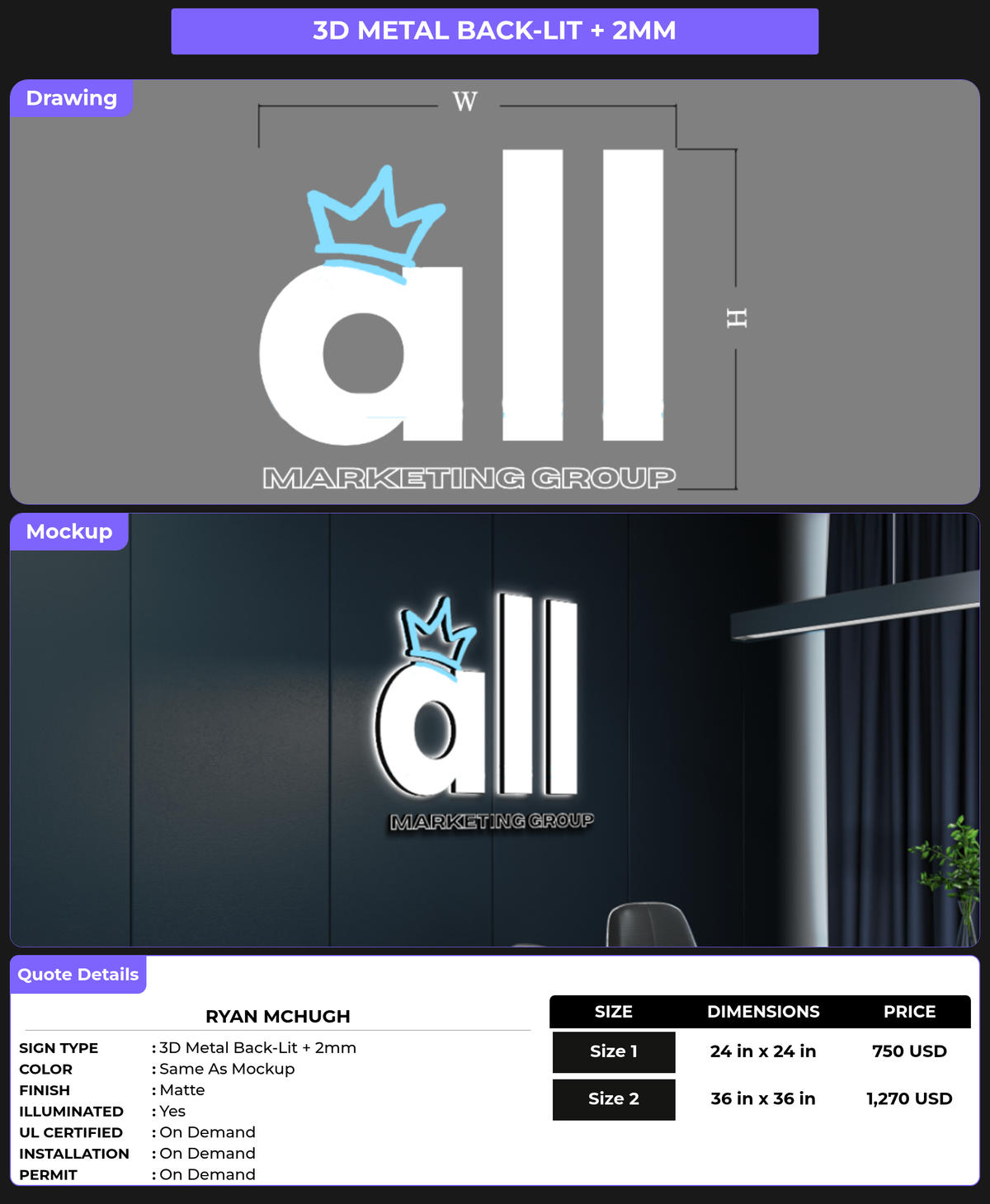 CUSTOM MOCKUP SIGN FOR Ryan McHugh