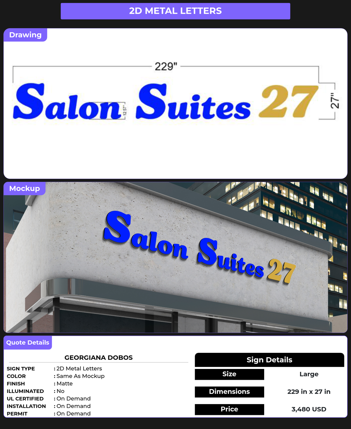 CUSTOM MOCKUP SIGN FOR Georgiana Dobos