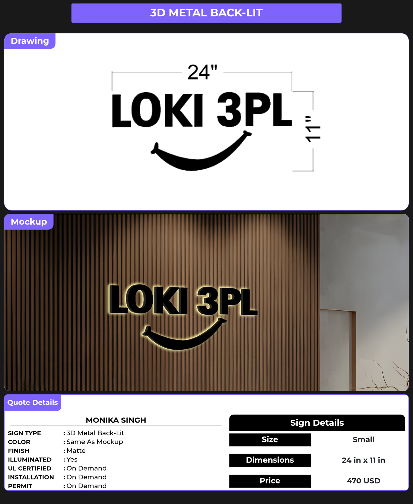 CUSTOM MOCKUP SIGN FOR Monika Singh