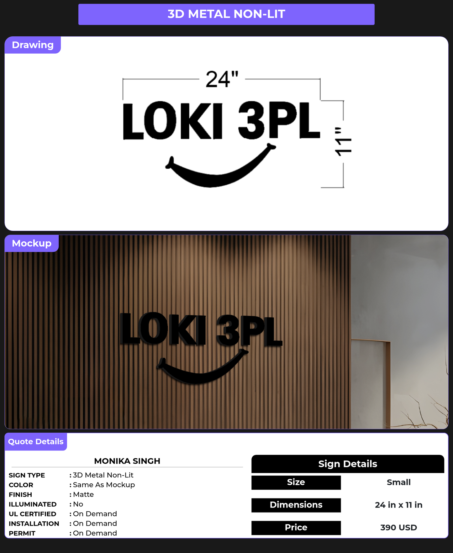 CUSTOM MOCKUP SIGN FOR Monika Singh