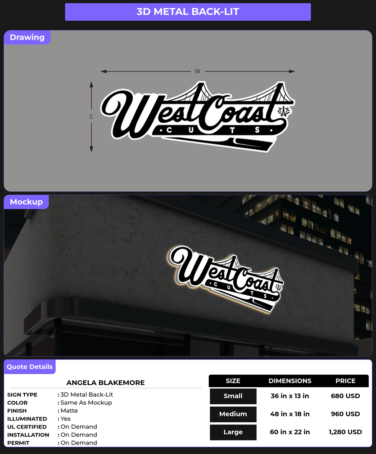 CUSTOM MOCKUP SIGN FOR Angela Blakemore