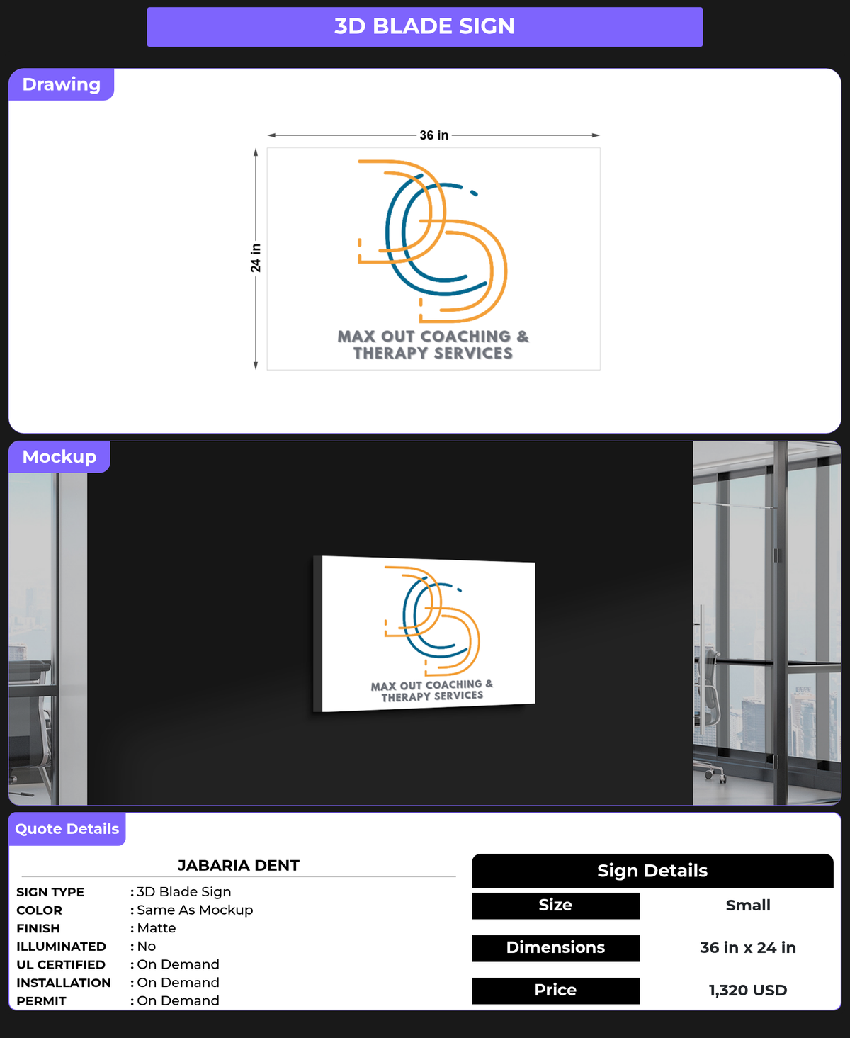 CUSTOM MOCKUP SIGN FOR Jabaria Dent