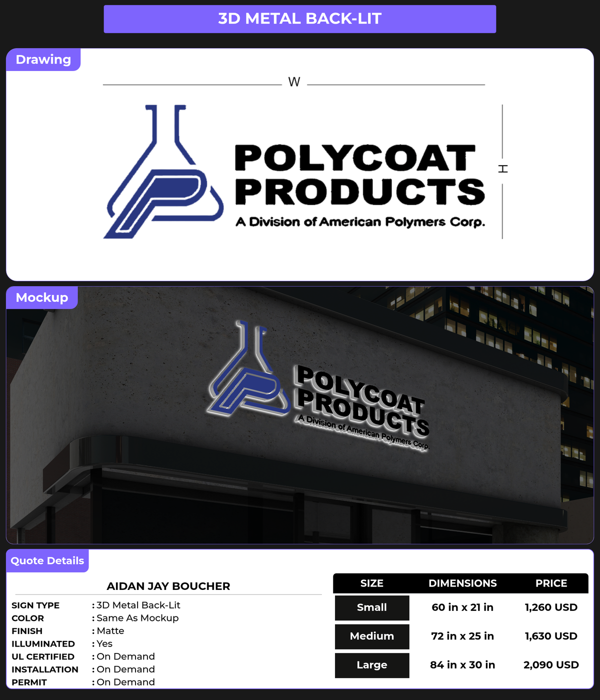 CUSTOM MOCKUP SIGN FOR Aidan Jay Boucher