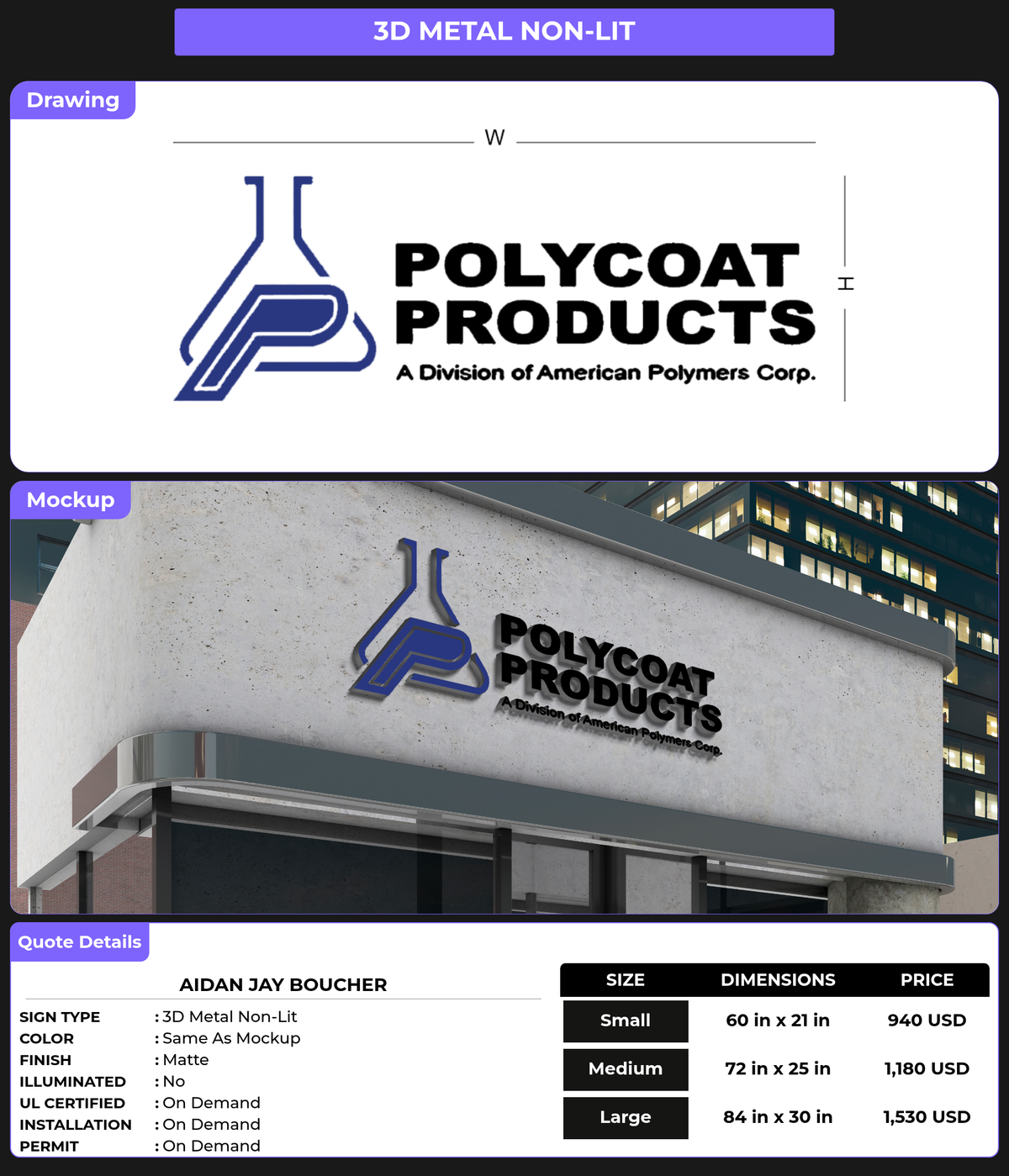 CUSTOM MOCKUP SIGN FOR Aidan Jay Boucher
