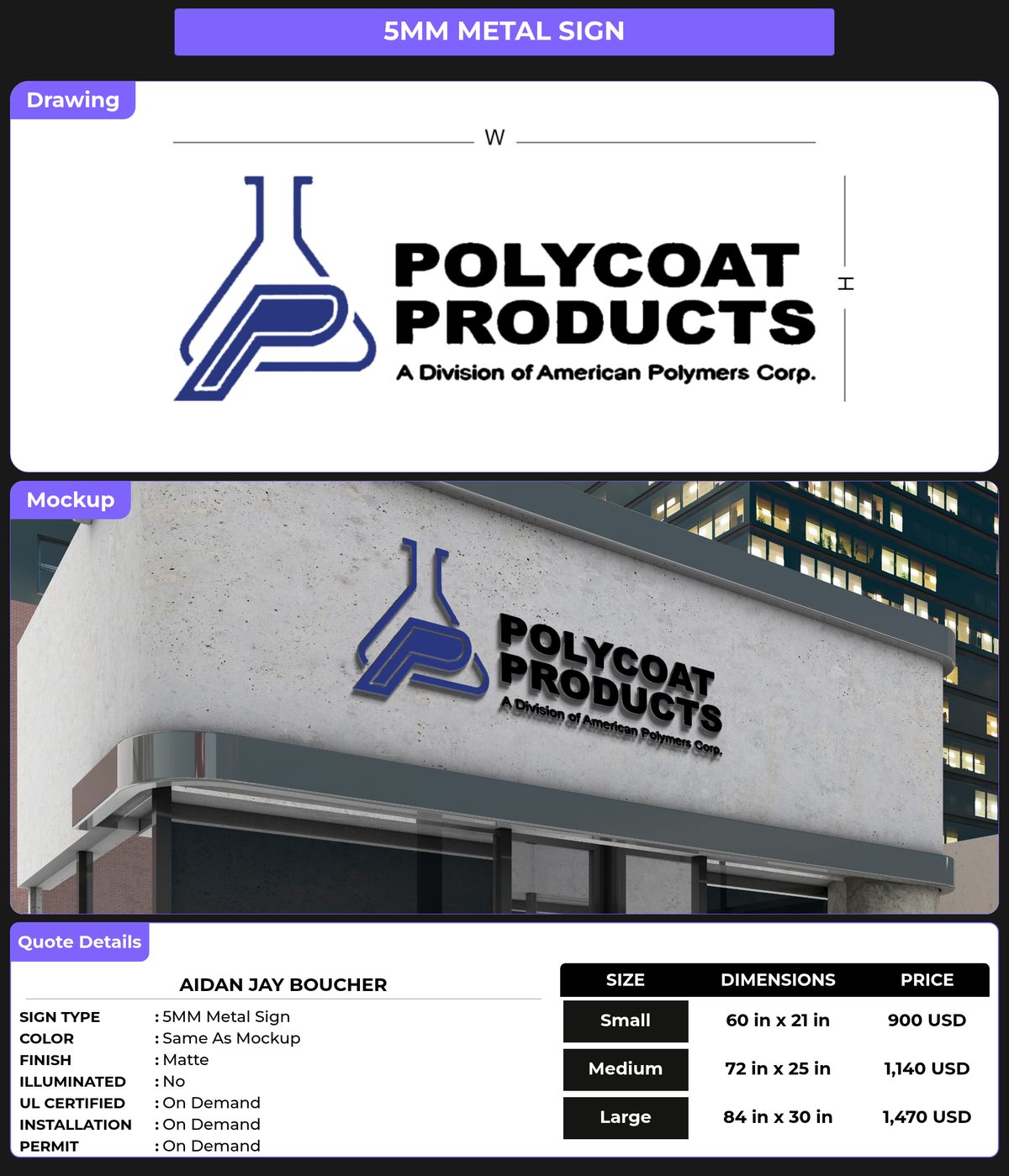 CUSTOM MOCKUP SIGN FOR Aidan Jay Boucher
